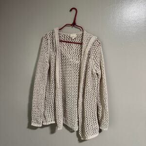 Artelier y2k grunge fishnet long sleeve hooded cardigan womens medium